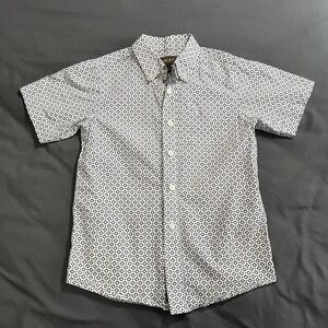 Ariat Boys XS 7 Western Button Down Short Sleeve Shirt White and Lavender Color